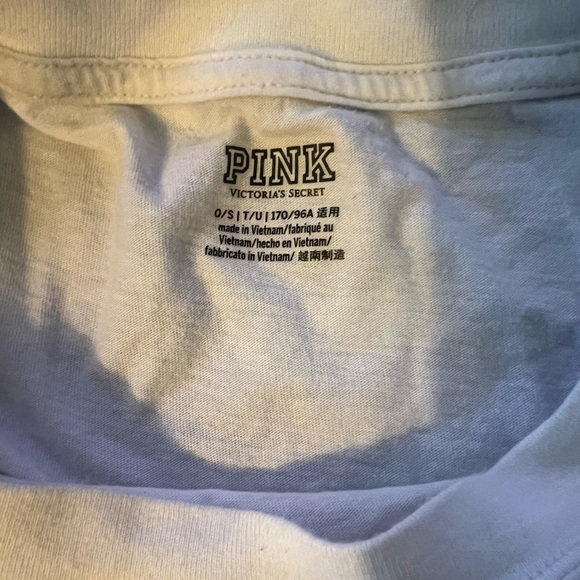 PINK by Victoria Secret Comfy Lounge White Camo TShirt Size OS ( One Size ) - Picture 4 of 5